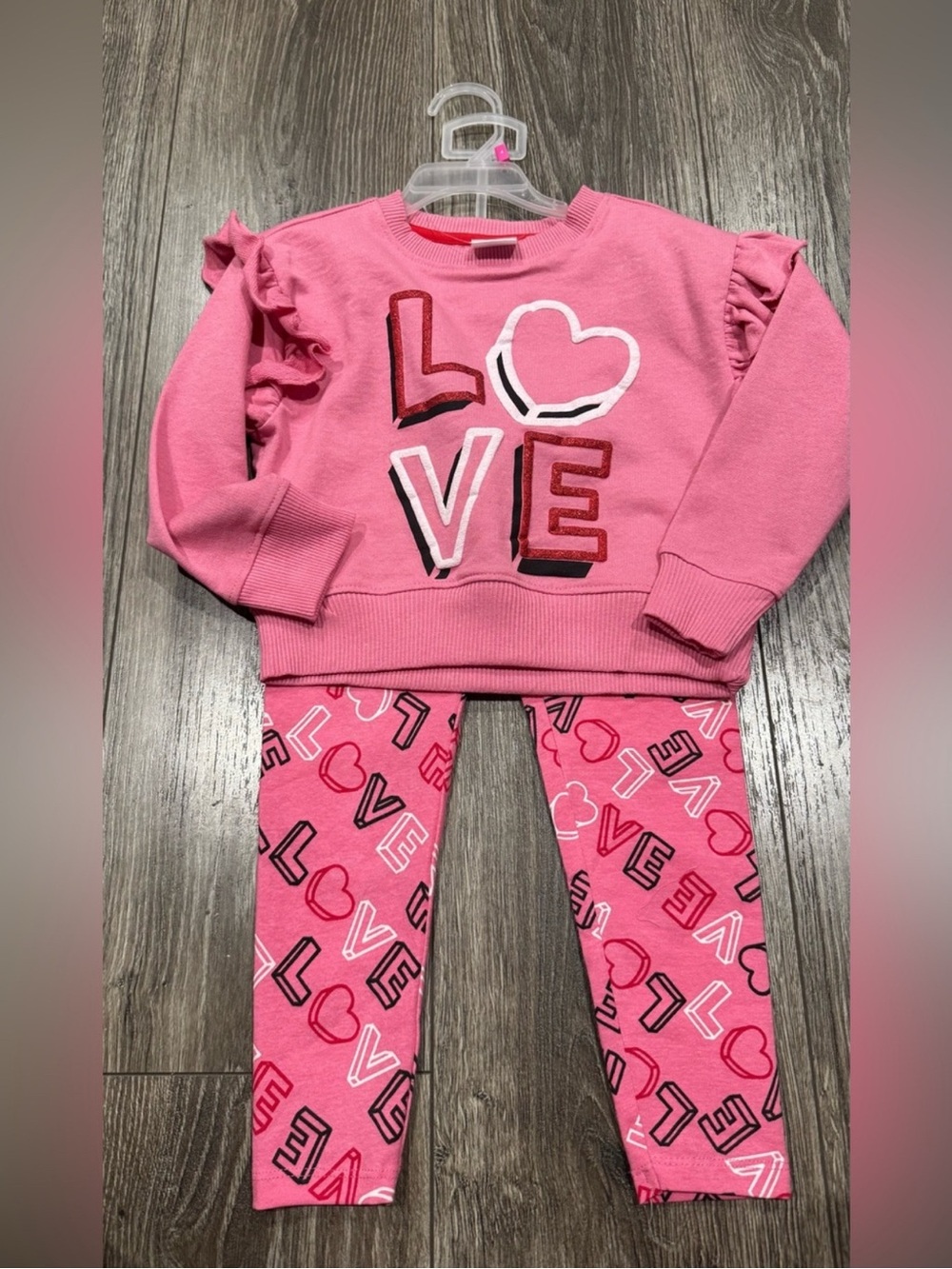NWT Kidgets Pink "LOVE" Kids Matching Set